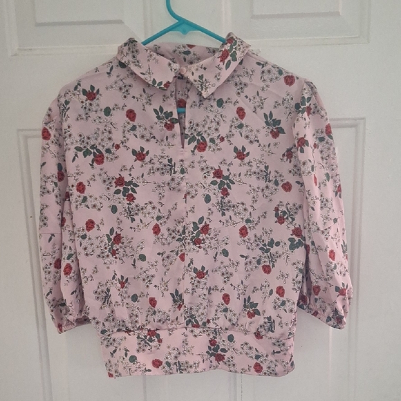 Zara Tops - Zara Pink Floral Blouse